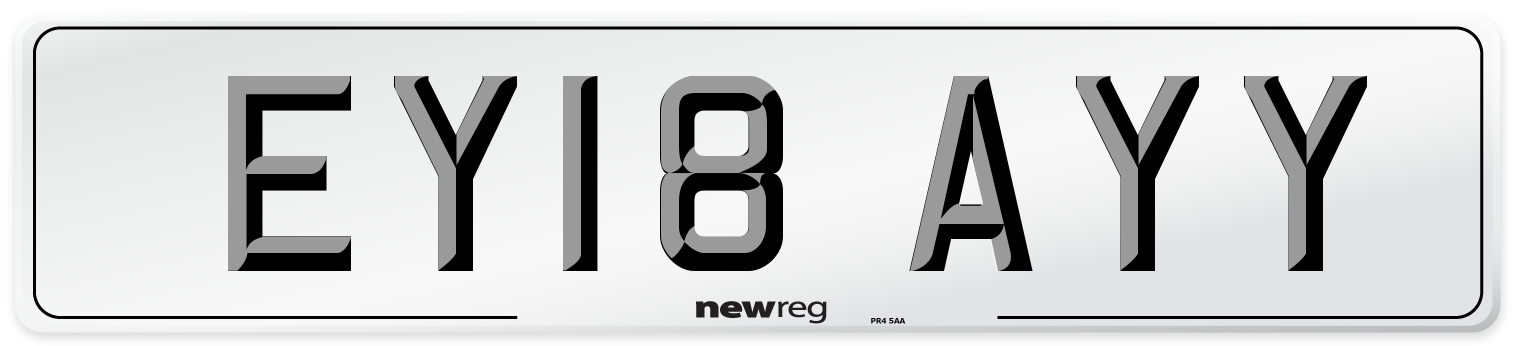 EY18 AYY Number Plate from New Reg